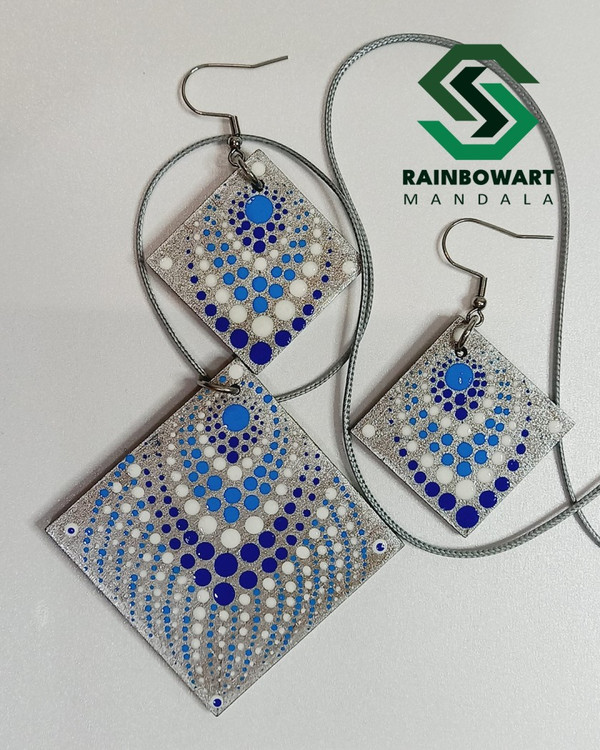 خرید ست گردنبند و گوشواره نقره ای اثر دست سهیلا میرزایی