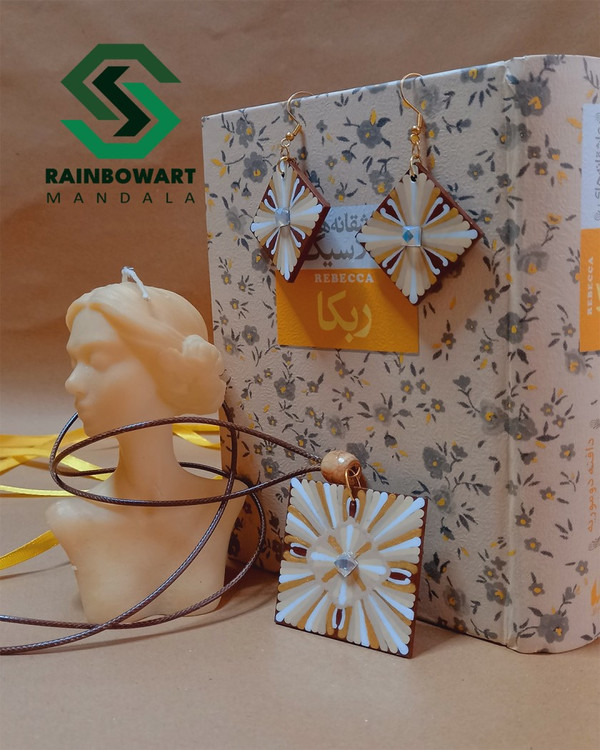 خرید ست گردنبند و گوشواره قهوه ای از فروشگاه رینبوآرت با ارسال رایگان در رشت