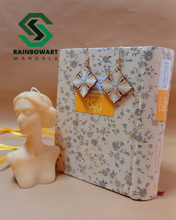 خرید گوشواره قهوه ای ماندالا و دات ماندالا با ارسال رایگان در رشت از فروشگاه رینبوآرت