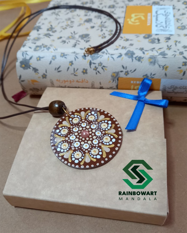 خرید گردنبند قهوه ای طرح ماندالا و دات ماندالا با ارسال رایگان در رشت