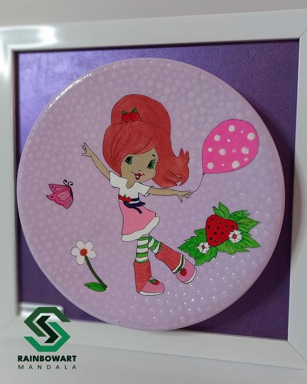 خرید دیوارکوب سفالی با طرح کودکانه توت فرنگی کوچولو از فروشگاه رینبوآرت | ساخته شده توسط سهیلا میرزایی | ارسال رایگان در رشت