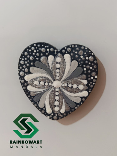خرید مگنت چوبی قلبی با طرح ماندالا و دات ماندالا از فروشگاه رینبوآرت