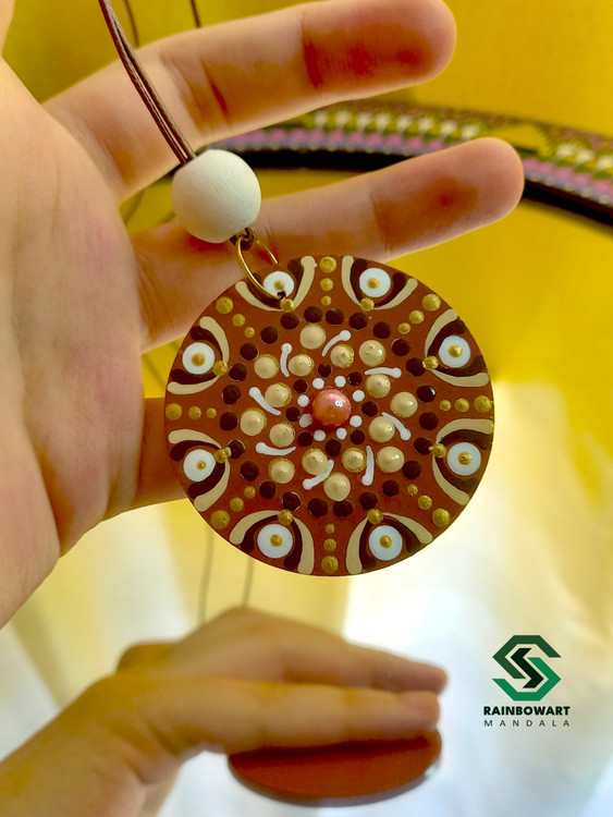 خرید گردنبند قهوه ای طرح ماندالا و دات ماندالا با ارسال رایگان در رشت