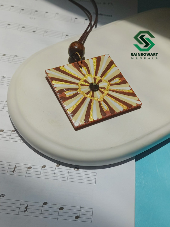 خرید گردنبند قهوه ای طرح ماندالا و دات ماندالا با ارسال رایگان در رشت