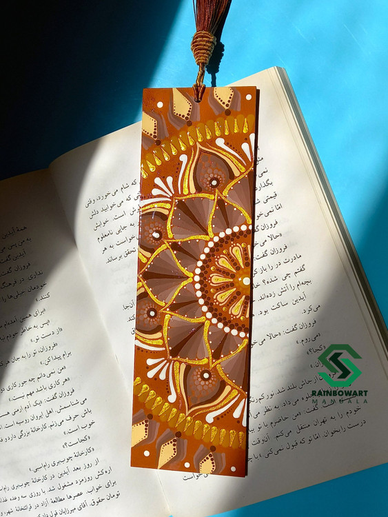 خرید بوکمارک قهوه ای دوطرفه