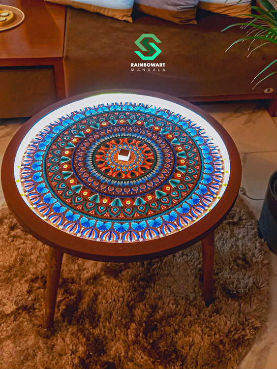 جلومبلی نوری با طرح ماندالا و دات ماندالا ساخته شده توسط سهیلا میرزایی