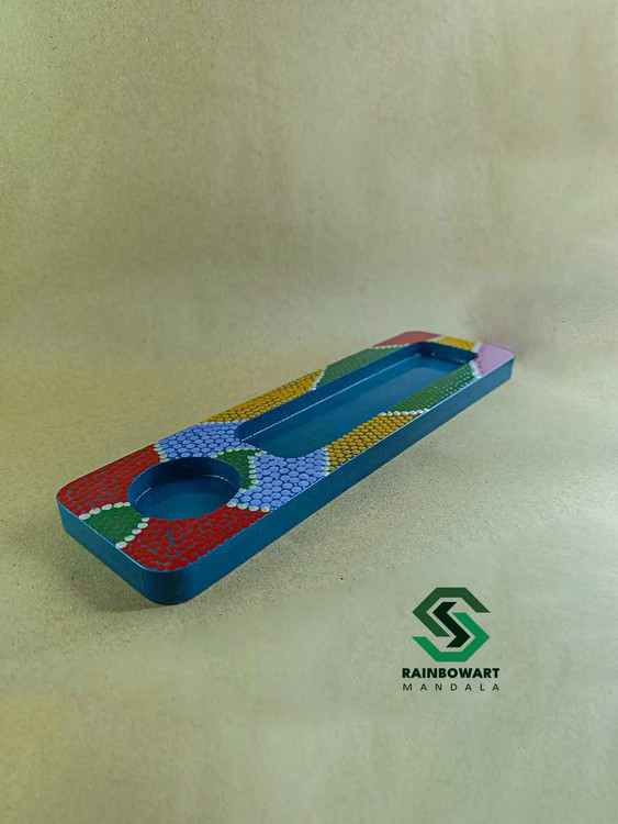 جاعودی و جاوارمری بنفش چوبی با نقوش ماندالا و دات ماندالا