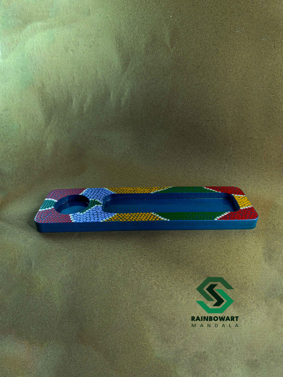 جاعودی و جاوارمری بنفش چوبی با نقوش ماندالا و دات ماندالا