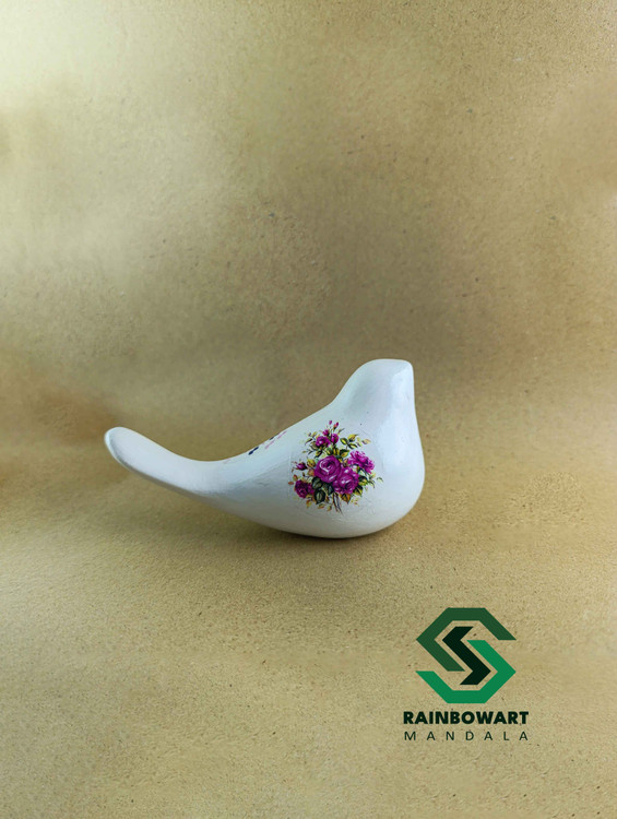 سفارش مجسمه تزئینی دکوری سفالی پرنده با رنگ و طرح دلخواه از فروشگاه رینبوآرت