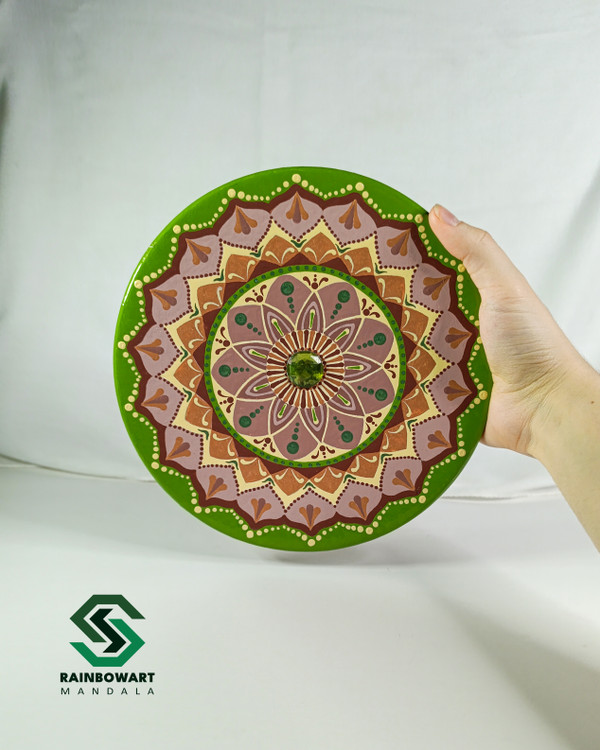 خرید دیوارکوب سفالی با طرح ماندالا و دات ماندالا از فروشگاه رینبوآرت